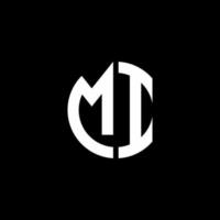 Mi Monogramm Logo Kreis Band Stil Designvorlage vektor