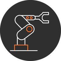 industriell Roboter Blau gefüllt Symbol vektor