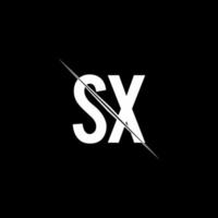 sx -logotypmonogram med formmall för snedstreck vektor