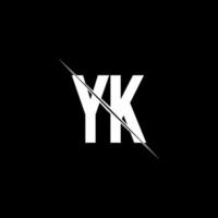 yk logotyp monogram med snedstreck stil formgivningsmall vektor