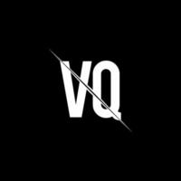 vq-Logo-Monogramm mit Slash-Design-Vorlage vektor