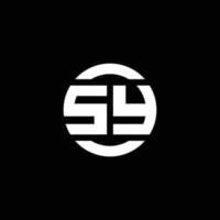 sy-Logo-Monogramm isoliert auf Kreiselement-Designvorlage vektor