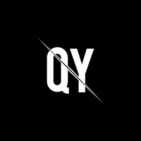 qy logotypmonogram med snedstreckad designmall vektor