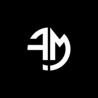 fm Monogramm Logo Kreis Band Stil Designvorlage vektor