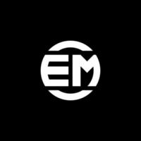 em-Logo-Monogramm isoliert auf Kreiselement-Designvorlage vektor