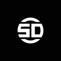 sd logo monogram isolerad på cirkel element designmall vektor