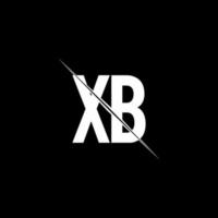 xb -logotypmonogram med formmall för snedstreck vektor