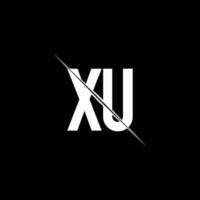 xu-Logo-Monogramm mit Slash-Design-Vorlage vektor