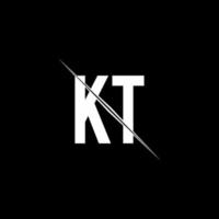 kt-Logo-Monogramm mit Slash-Design-Vorlage vektor