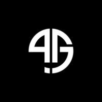 Pg Monogramm Logo Kreis Band Stil Designvorlage vektor