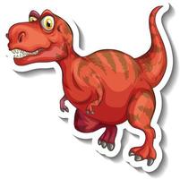 Tyrannosaurus Dinosaurier Cartoon Charakter Sticker vektor