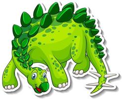 stegosaurus dinosaurie tecknad karaktär klistermärke vektor