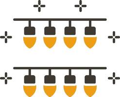 Beleuchtung Glyphe zwei Farbe Symbol vektor