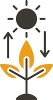 Photosynthese Glyphe zwei Farbe Symbol vektor