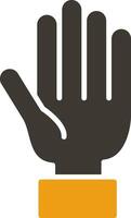 Hand Glyphe zwei Farbe Symbol vektor
