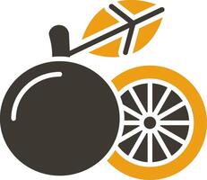 grapefrukt glyf två Färg ikon vektor