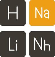 periodisk tabell glyf två Färg ikon vektor