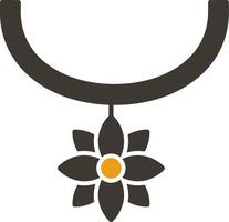 Blume Halskette Glyphe zwei Farbe Symbol vektor