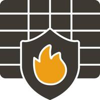 Firewall Glyphe zwei Farbe Symbol vektor