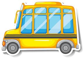 skolbuss tecknad klistermärke på vit bakgrund vektor