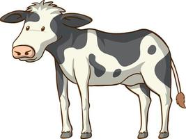 Kuh Tier Cartoon auf weißem Hintergrund vektor