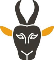 Gazelle Glyphe zwei Farbe Symbol vektor