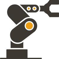 industriell Roboter Glyphe zwei Farbe Symbol vektor