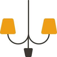 Lampe Glyphe zwei Farbe Symbol vektor