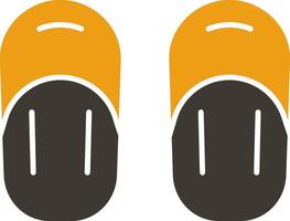 sandal glyf två Färg ikon vektor