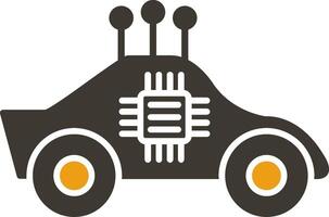 autonom Auto Glyphe zwei Farbe Symbol vektor