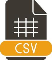 csv Glyphe zwei Farbe Symbol vektor