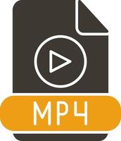 mp4 Glyphe zwei Farbe Symbol vektor