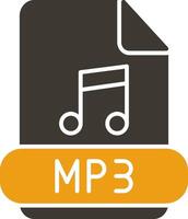 mp3 Glyphe zwei Farbe Symbol vektor