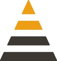 Pyramide Glyphe zwei Farbe Symbol vektor