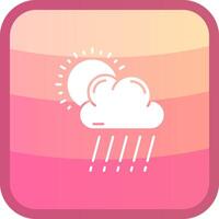 regn glyf squre färgad ikon vektor