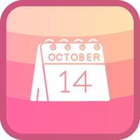 14:e av oktober glyf squre färgad ikon vektor