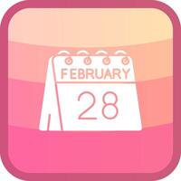 28: e av februari glyf squre färgad ikon vektor