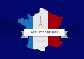 Frankreich-abstrakte Kartenmarkierungsfahne und blauer Hintergrund. Französische Flagge.