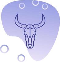 Stier Schädel Gradient Blase Symbol vektor