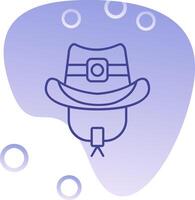 cowboy hatt lutning bubbla ikon vektor