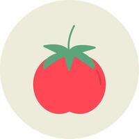 tomat platt cirkel ikon vektor