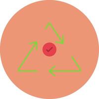 återvinna platt cirkel ikon vektor