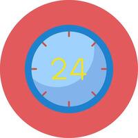 24 timmar platt cirkel ikon vektor