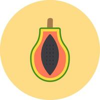 Papaya eben Kreis Symbol vektor