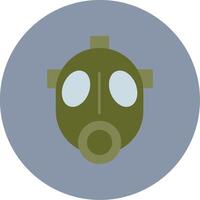 gas mask platt cirkel ikon vektor