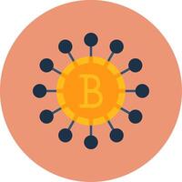 digital pengar platt cirkel ikon vektor
