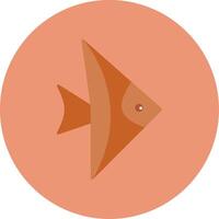 fisk platt cirkel ikon vektor