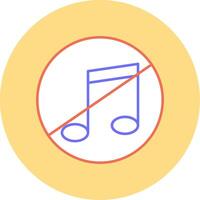 Nej musik platt cirkel ikon vektor