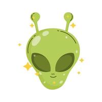 Weltraum alien Charakter Gesicht Fantasy Cartoon flachen Stil vektor