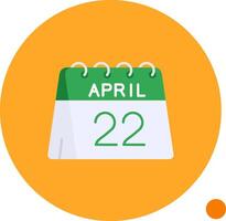 22 av april lång cirkel ikon vektor